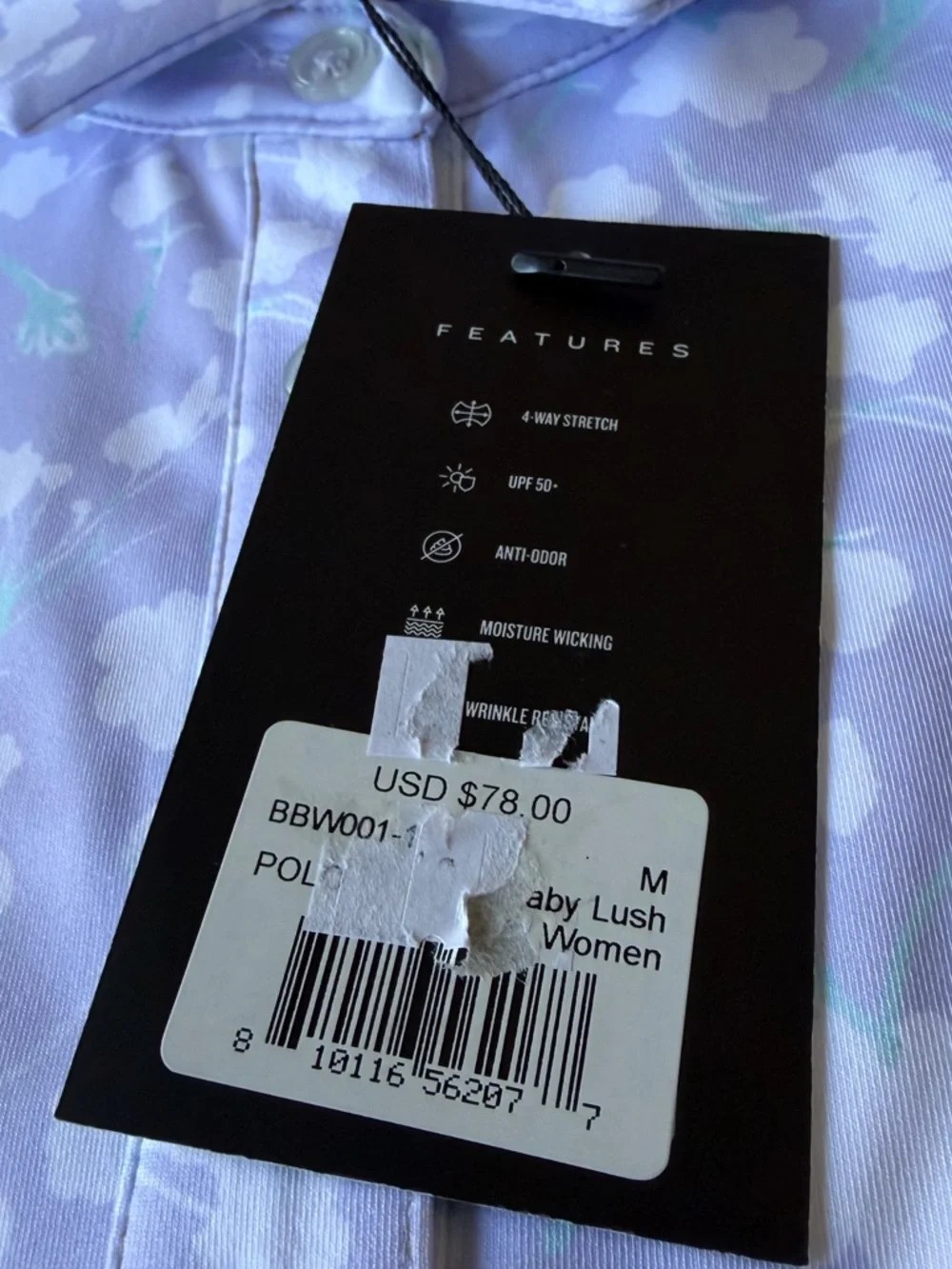 Bad Birdie NWT “Baby Lush” women’s sleeveless golf polo light purple medium - Picture 5 of 8